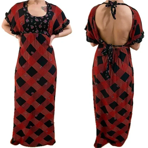 Vintage 1970s Young Innocent by Arpeja Open-Back Maxi Dress – XS/Small - Picture 1 of 15